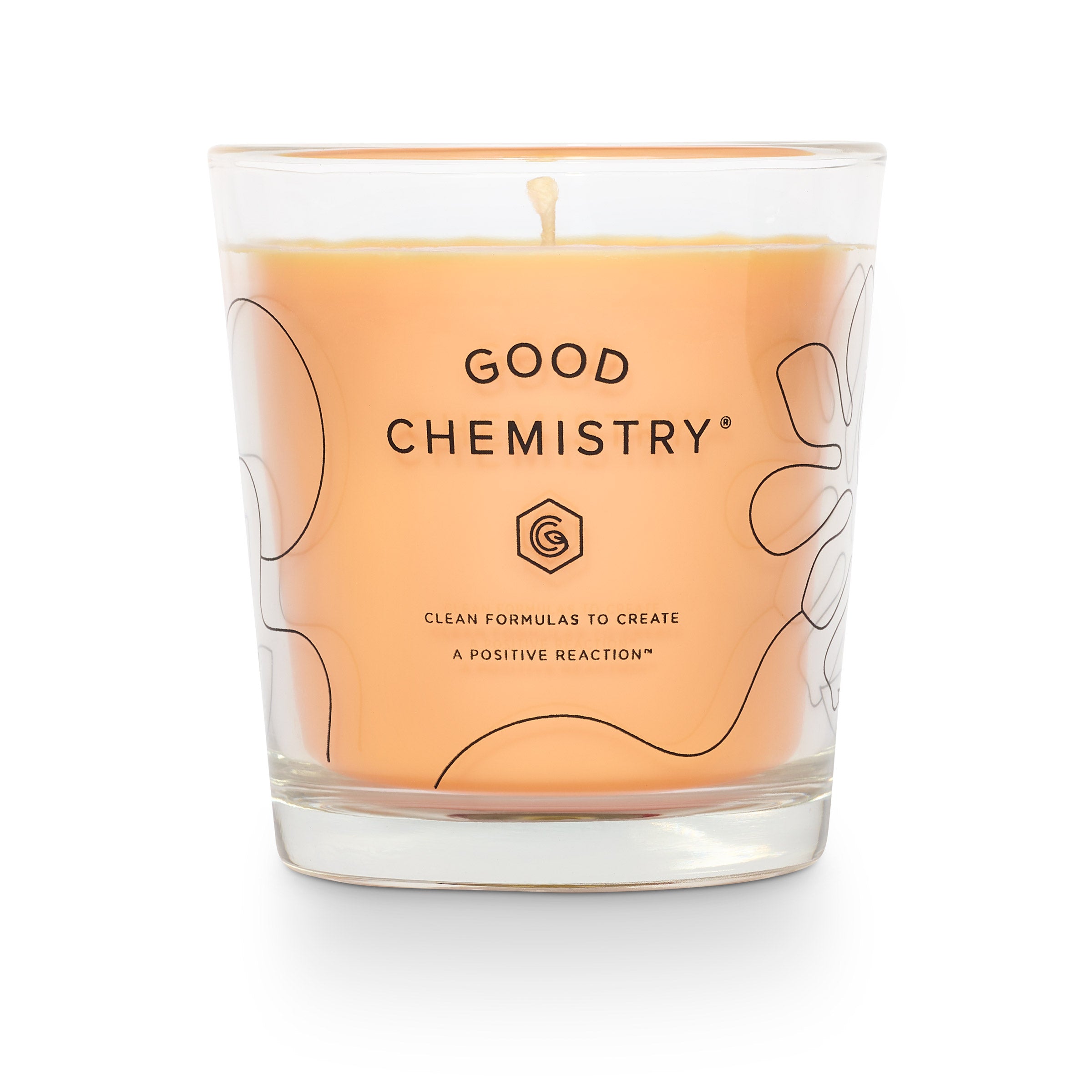 Orange Flower + Power Reusable Glass Candle