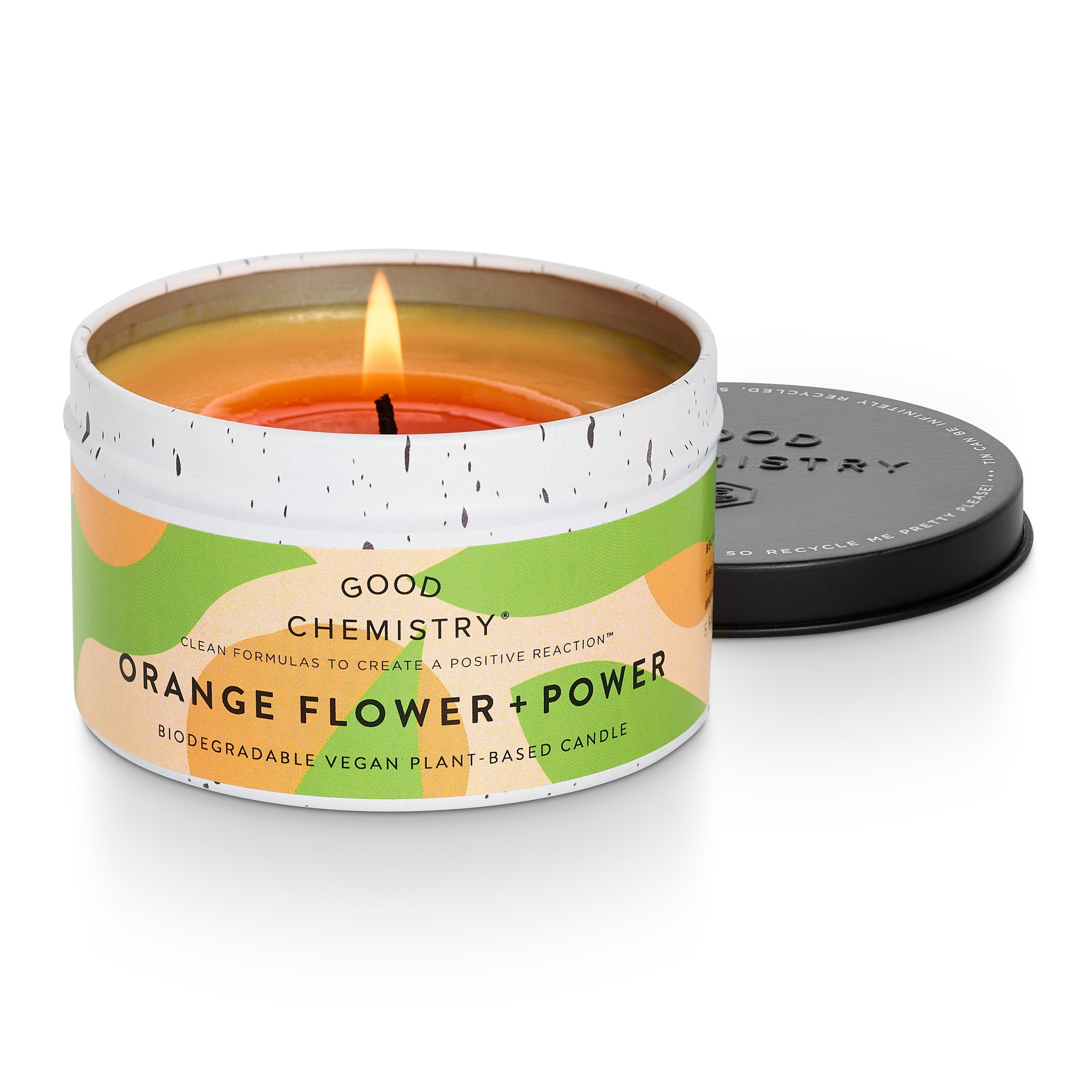 Orange Flower + Power Recyclable Tin Candle