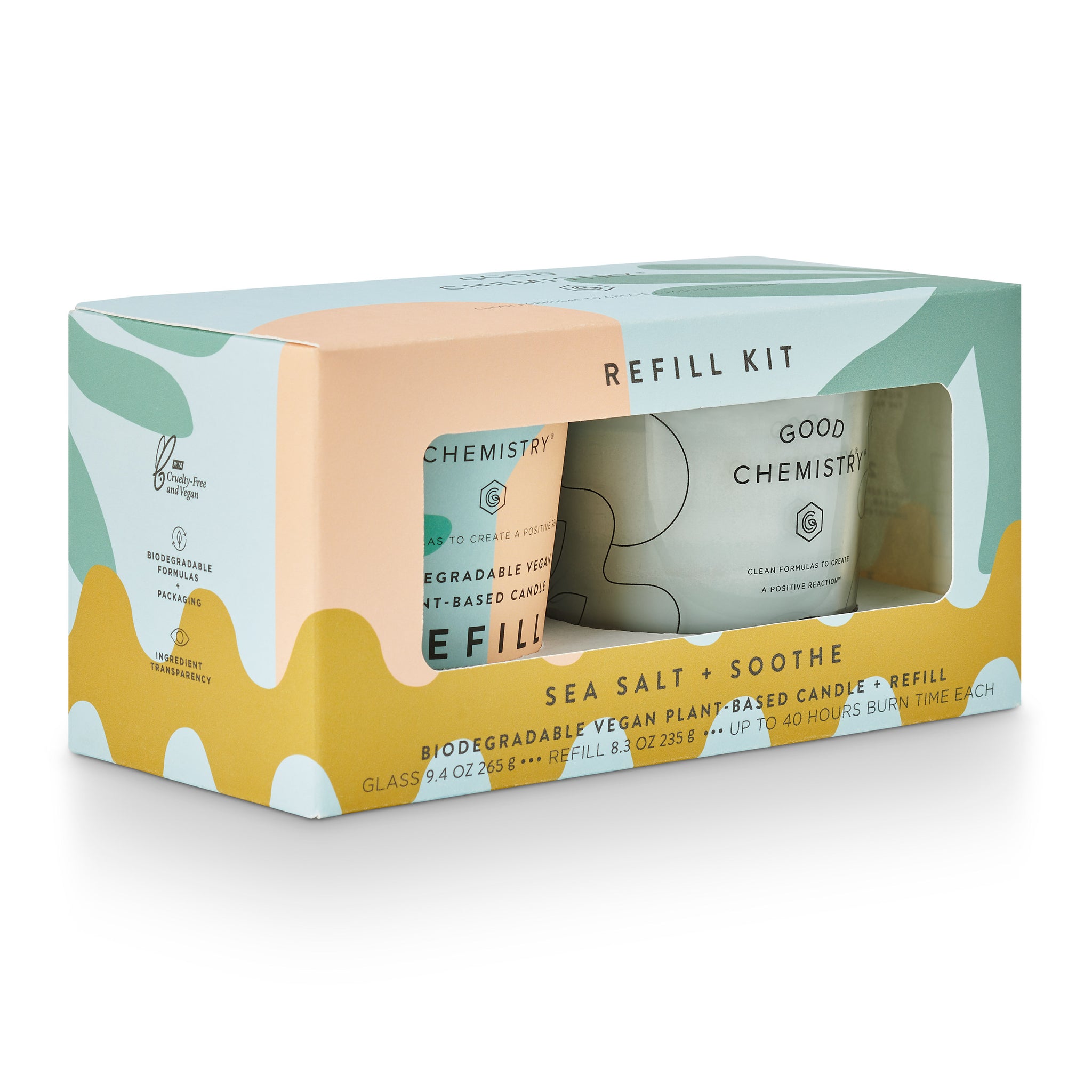 Sea Salt + Soothe Plant-Based Candle Refill Kit