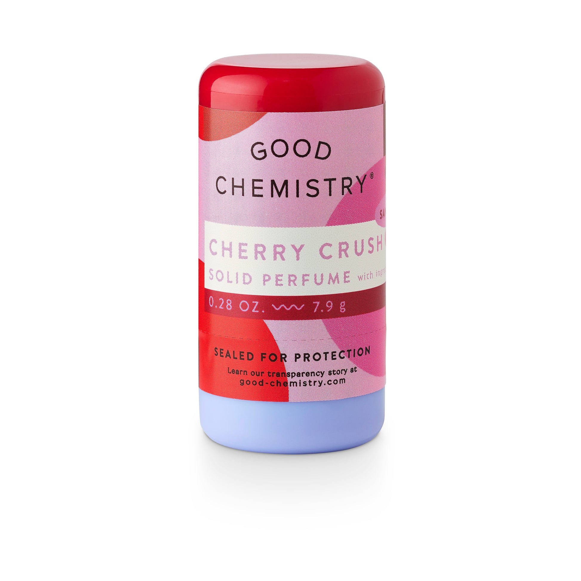 Cherry Crush solid perfume container on a white background