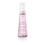 Body mist bottle labeled 'Good Chemistry' Not that Vanilla on a white background