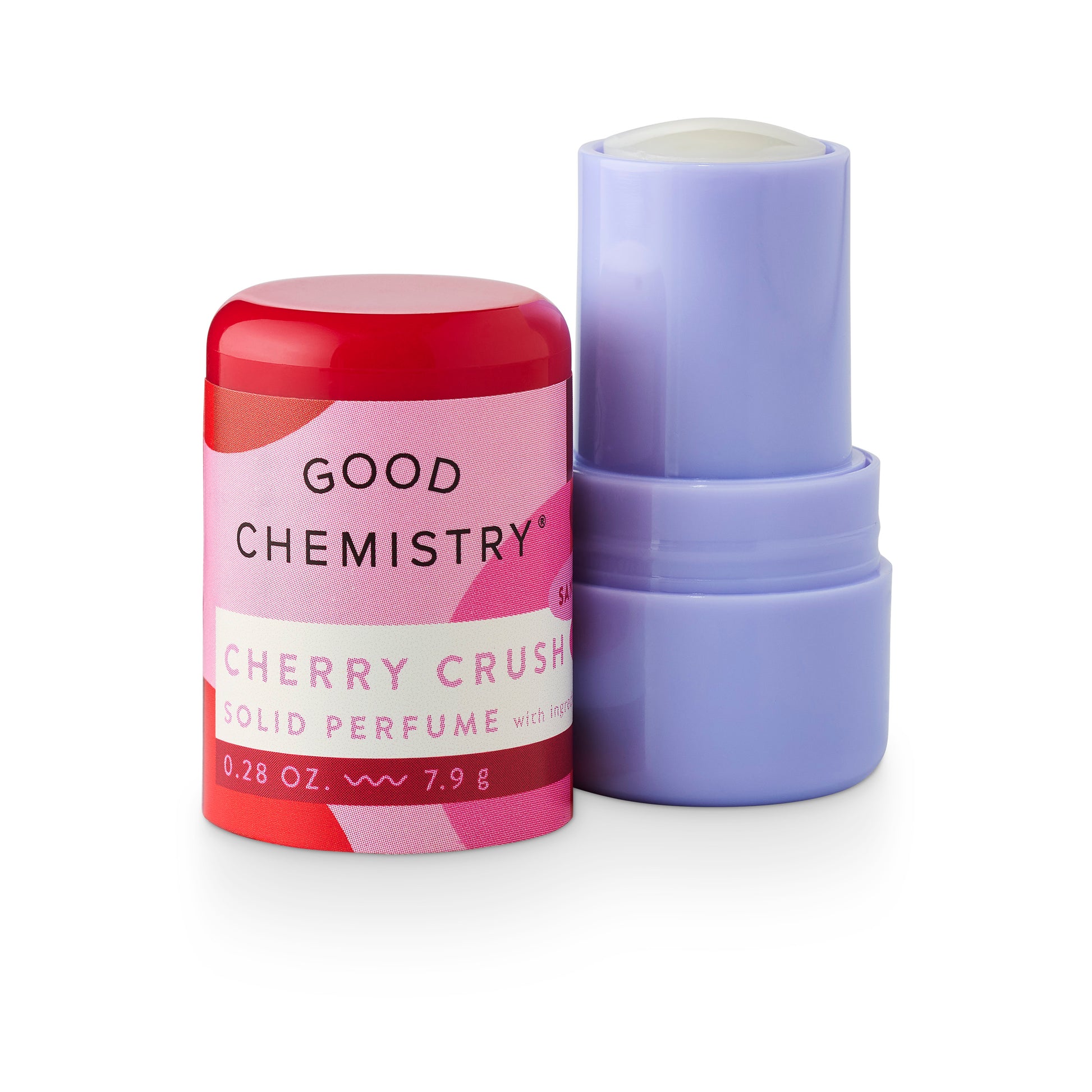  Cherry Crush solid perfume on a white background