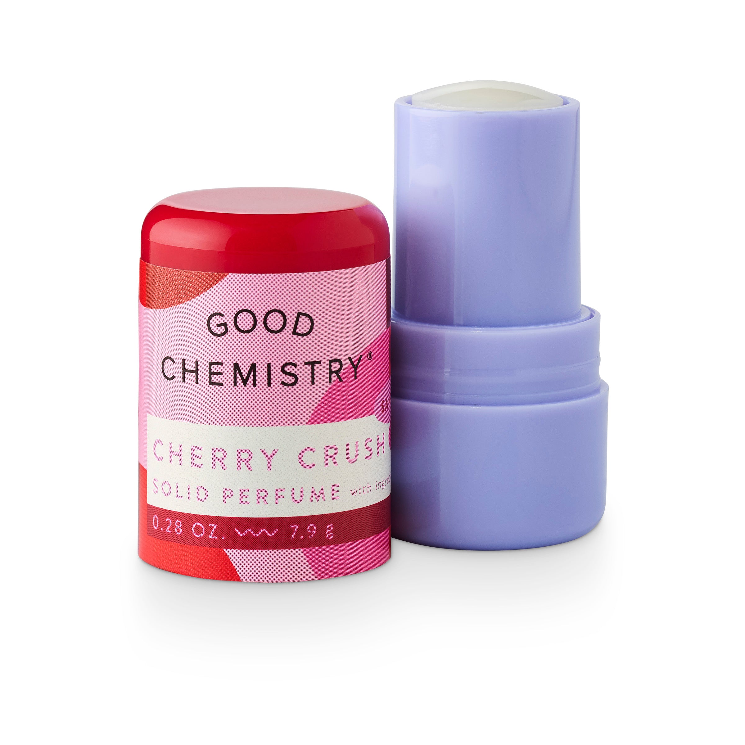  Cherry Crush solid perfume on a white background