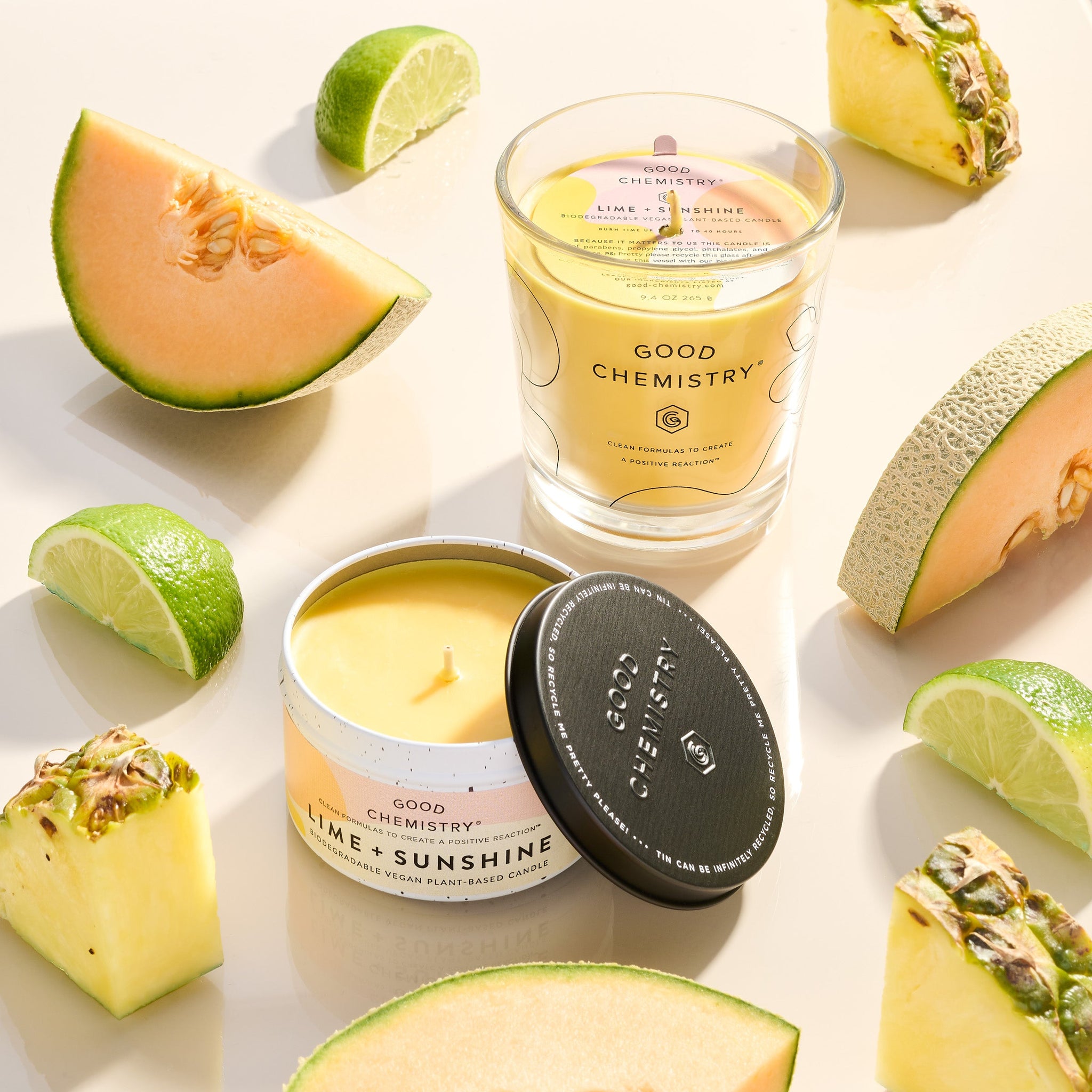 Lime + Sunshine Recyclable Tin Candle