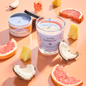 Pomelo + Peace Out Reusable Glass Candle