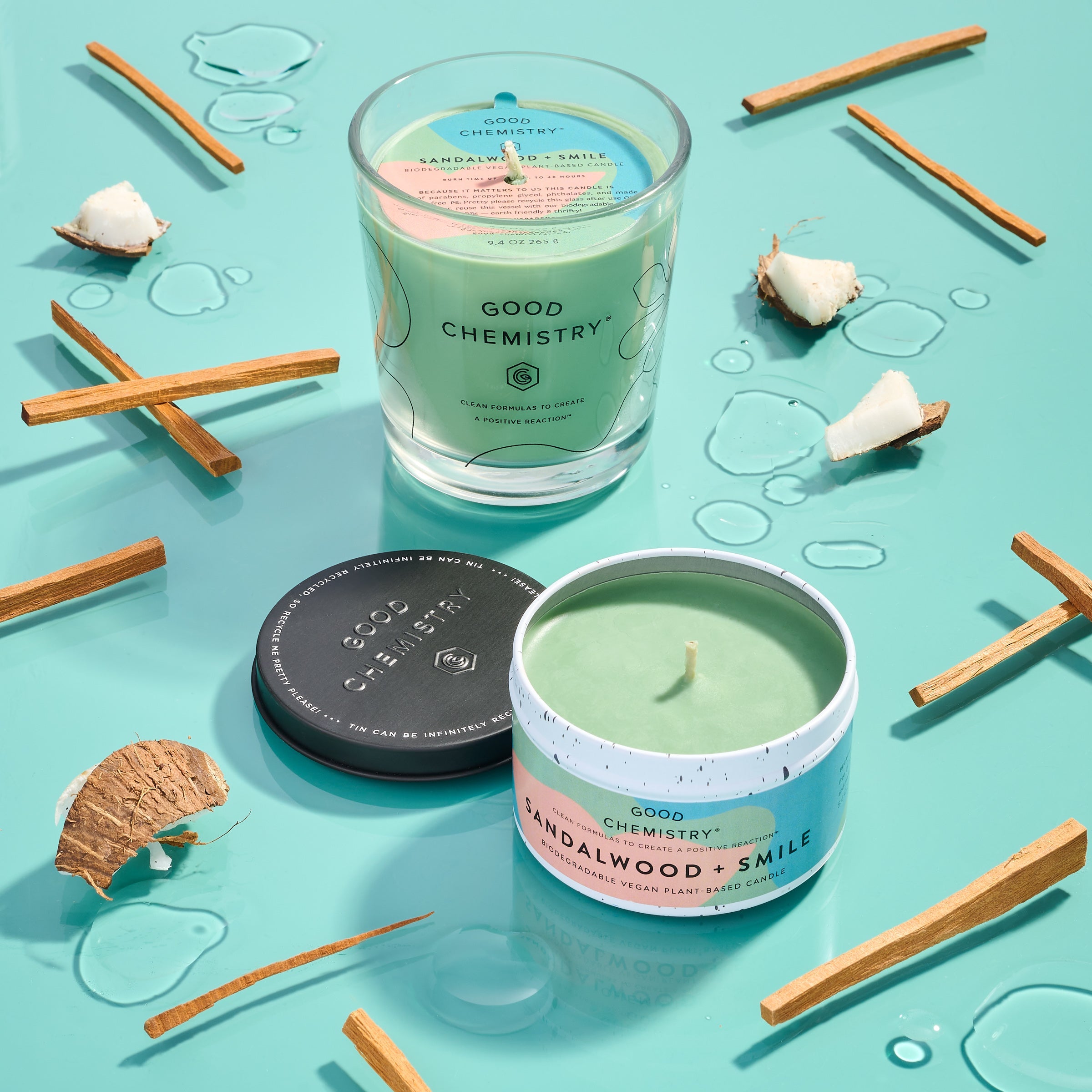 Sandalwood + Smile Recyclable Tin Candle