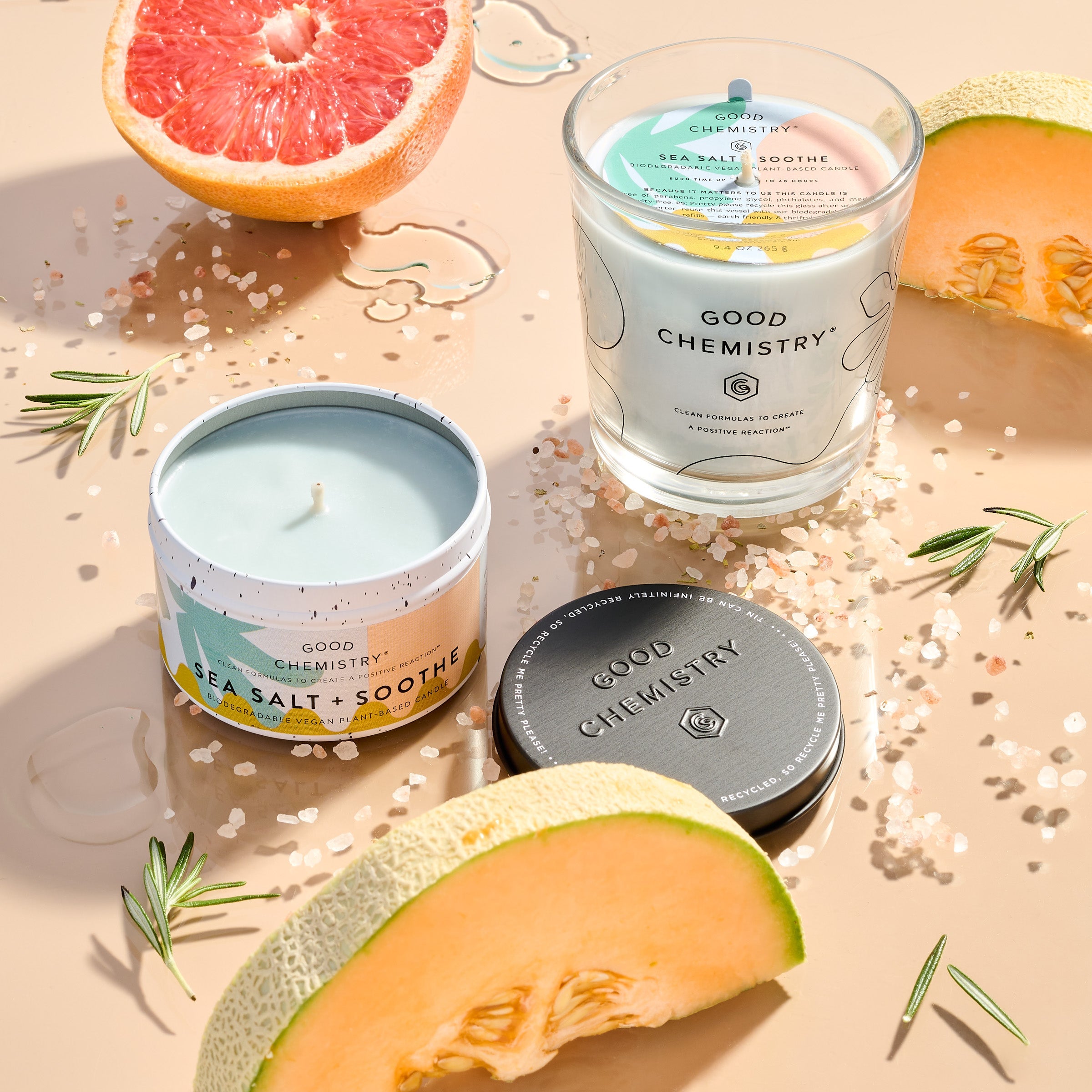 Sea Salt + Soothe Biodegradable Candle Refill - Thumbnail 3