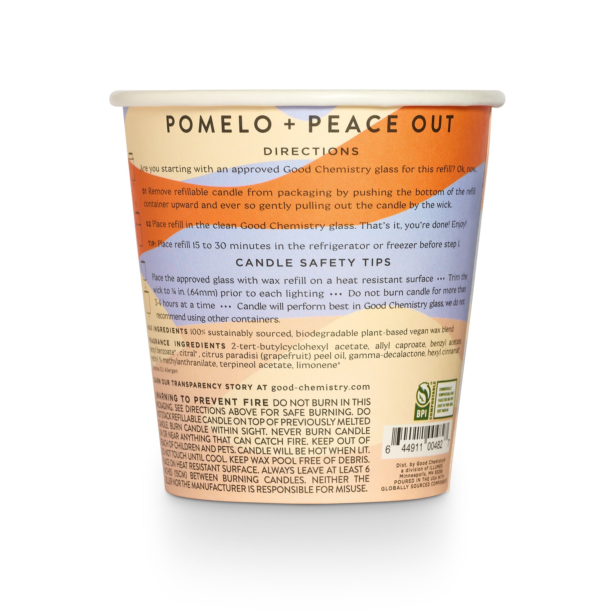 Pomelo + Peace Out Biodegradable Candle Refill