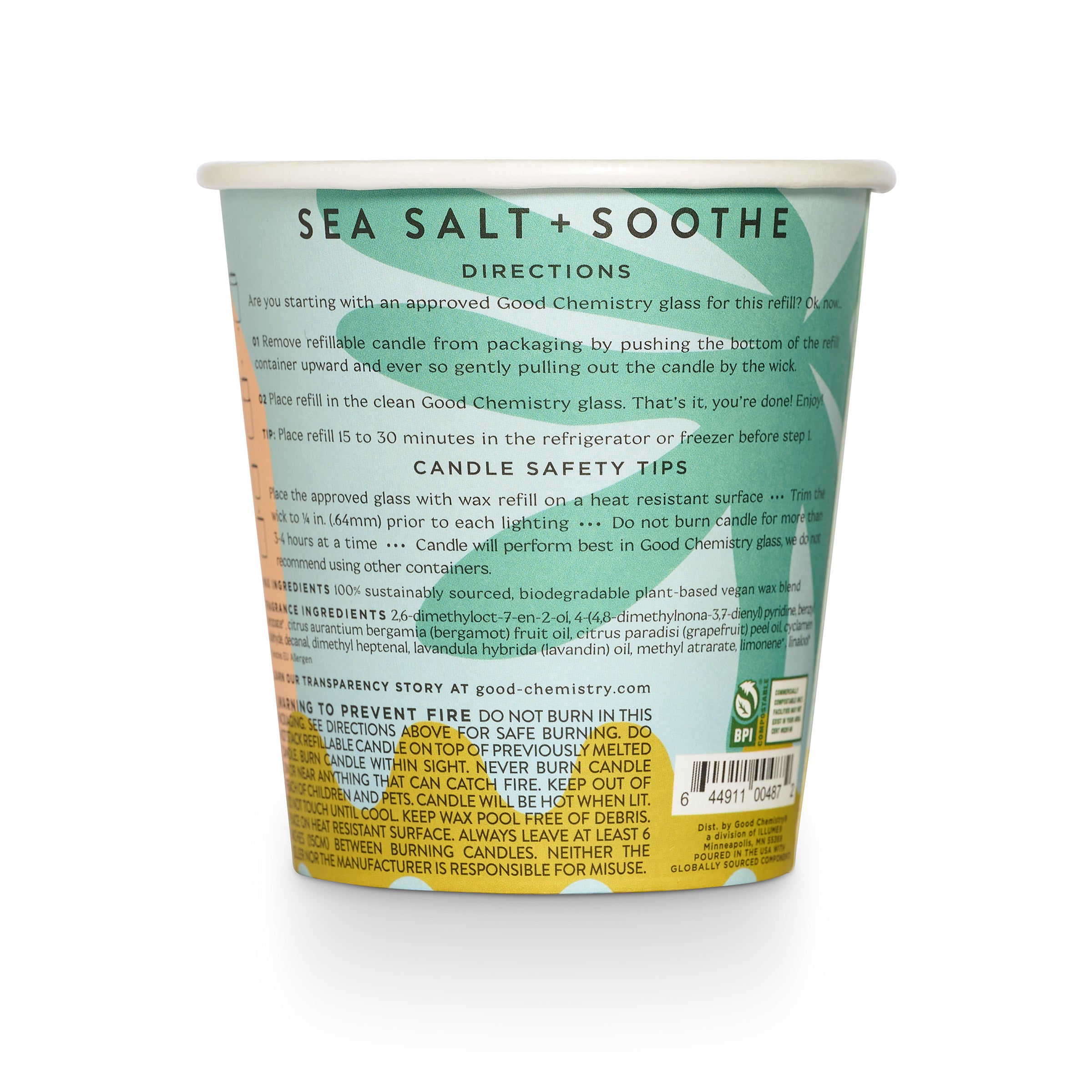 Sea Salt + Soothe Biodegradable Candle Refill - Thumbnail 2