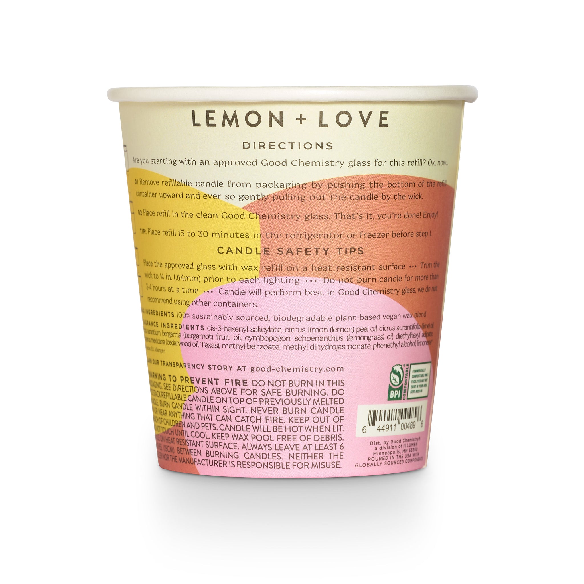 Lemon + Love Biodegradable Candle Refill