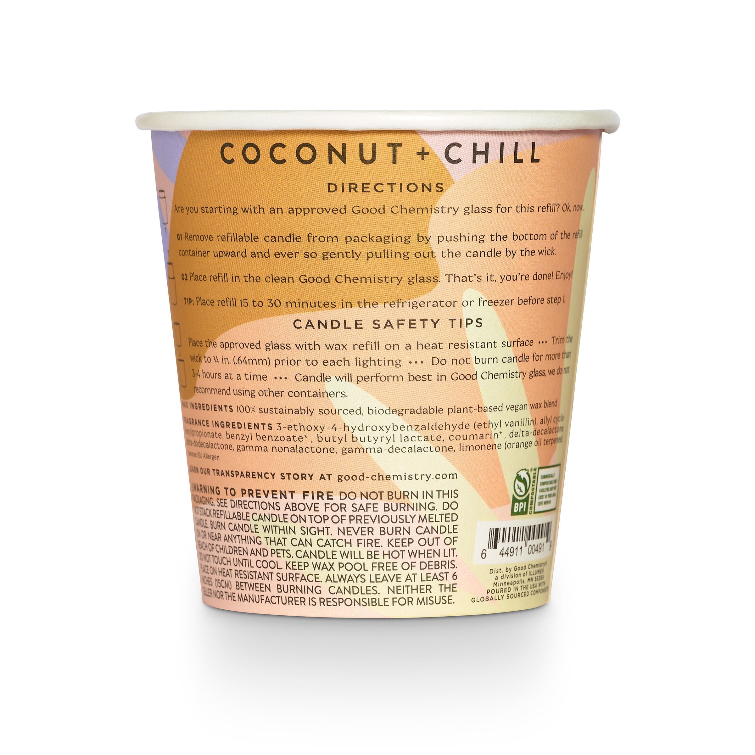 Coconut + Chill Biodegradable Candle Refill