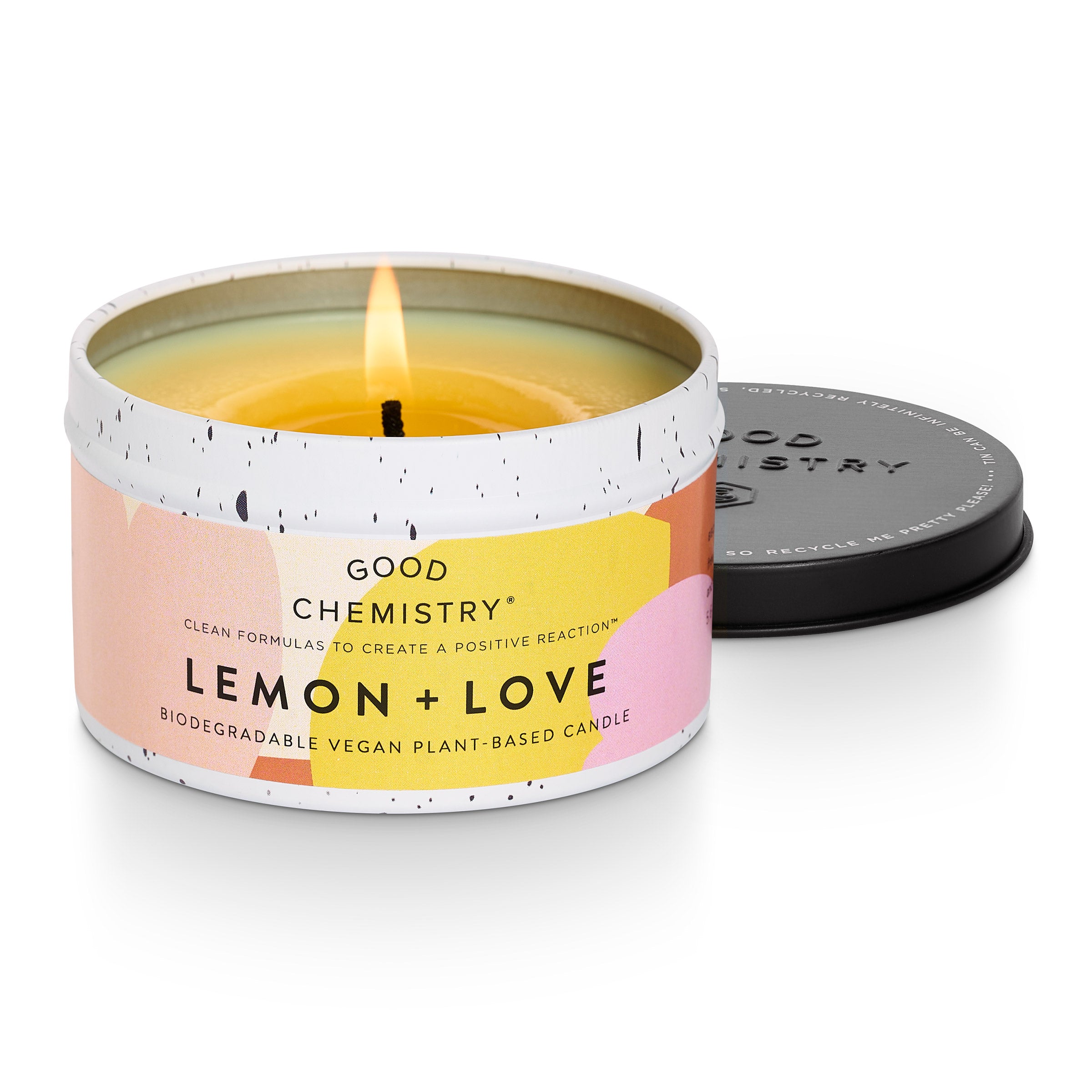 Lemon + Love Recyclable Tin Candle