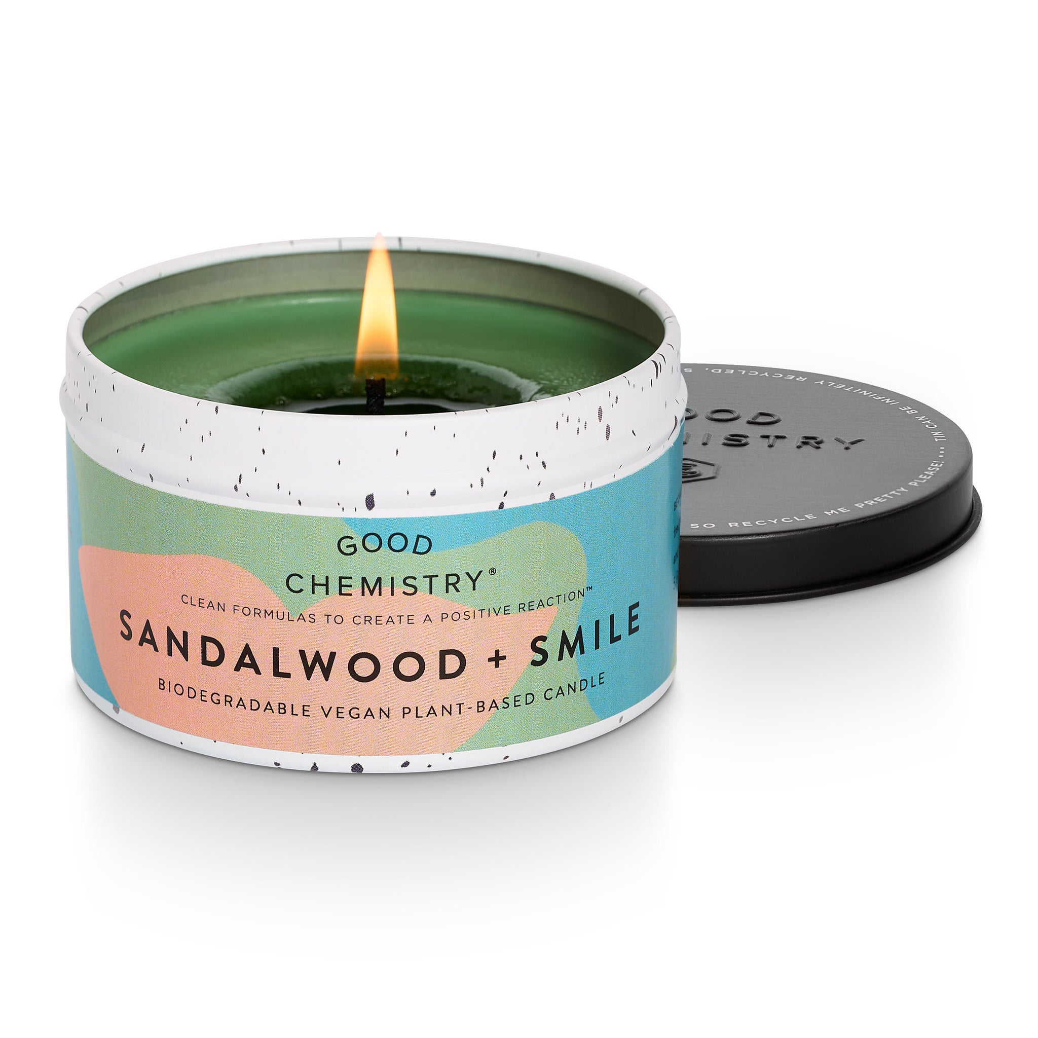 Sandalwood + Smile Recyclable Tin Candle