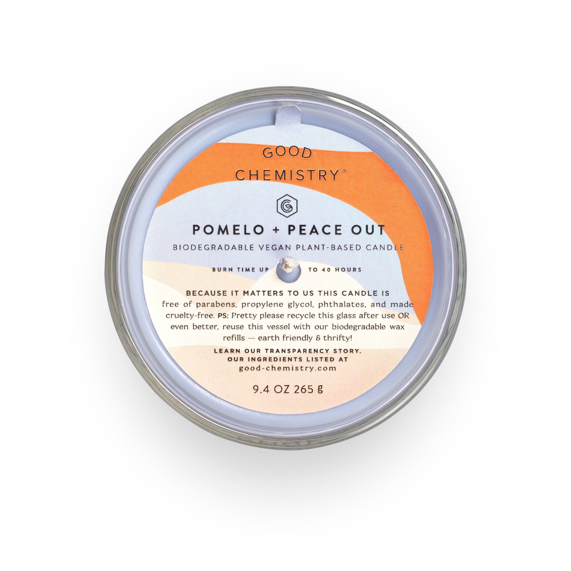 Pomelo + Peace Out Reusable Glass Candle