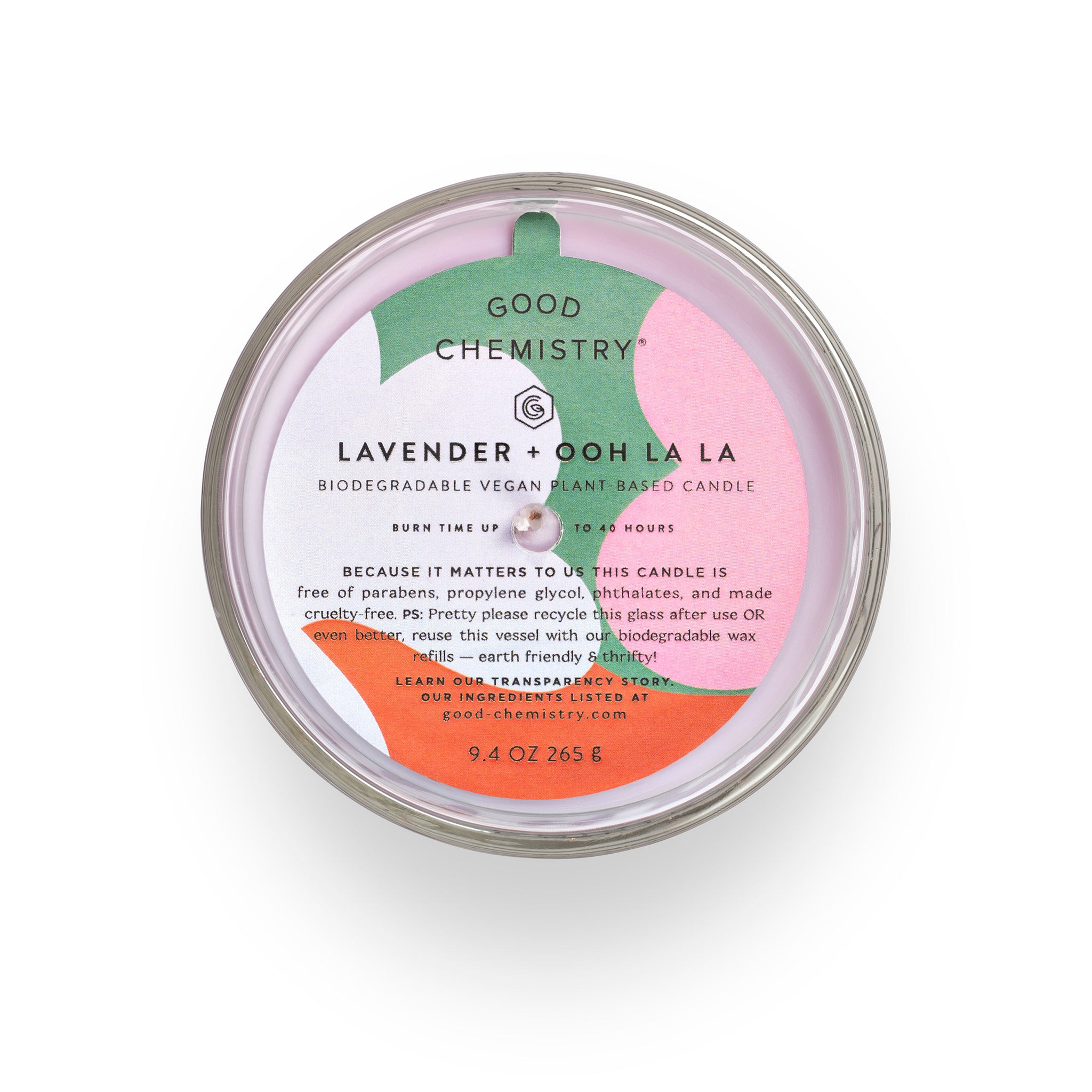 Lavender + Ooh La La Reusable Glass Candle